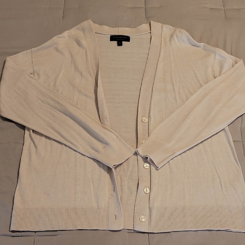 Banana Republic Women's Forever Cardigan Sweater In Oatmeal